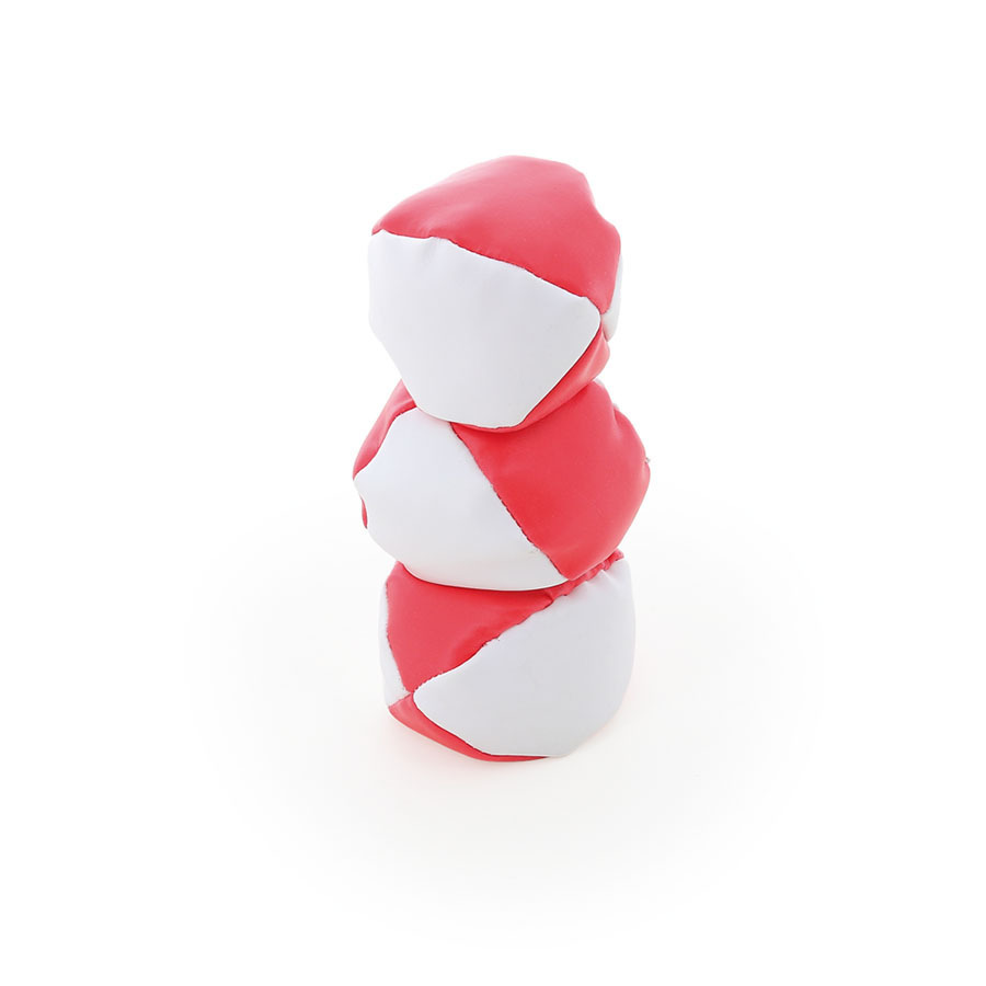 Jeux d’adresse - Set de 3 balles de jonglage blanche et rouge